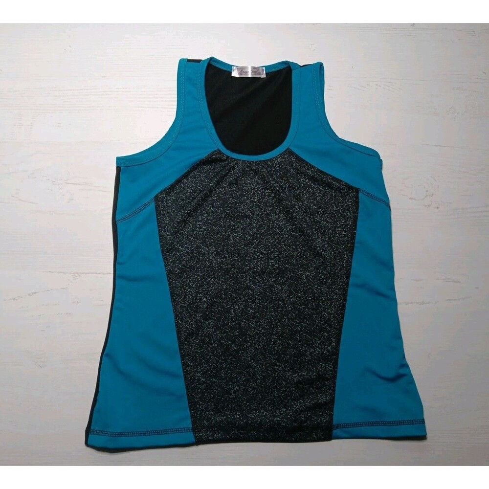 Love Nation Womens Teal Activewear Tank Size Medium Polyester And Lycra